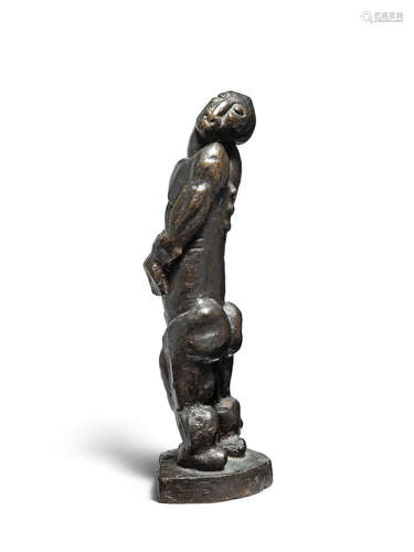 Standing Figure 32.5 x 12 x 9cm (12 13/16 x 4 3/4 x 3 9/16in). Sydney Alex Kumalo(South African, 1935-1988)