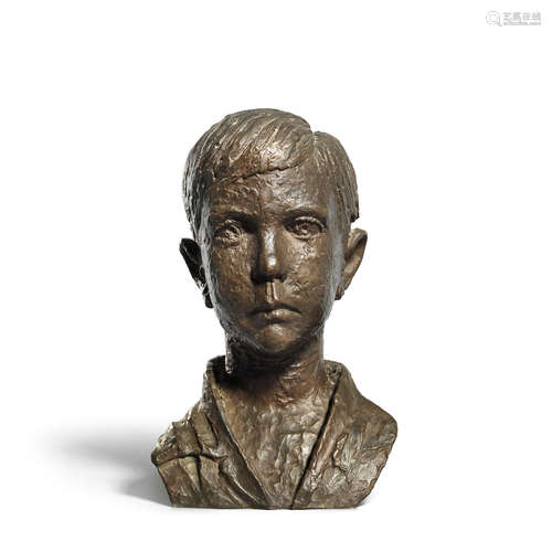 Bust of a boy 33 x 22 x 20cm (13 x 8 11/16 x 7 7/8in). Benedict Chukwukadibia Enwonwu M.B.E(Nigerian, 1917-1994)