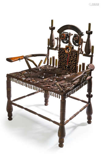 Throne 128 x 96 x 67cm (50 3/8 x 37 13/16 x 26 3/8in). Gonçalo Mabunda(Mozambican, born 1975)