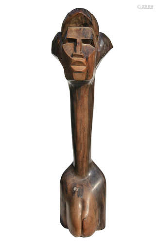 The Maiden, circa 1970 81 x 20 x 23cm (31 7/8 x 7 7/8 x 9 1/16in). Ben Osawe(Nigerian, 1931-2007)