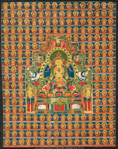 TIBET, 16TH/17TH CENTURY A THANGKA OF RATNASAMBHAVA