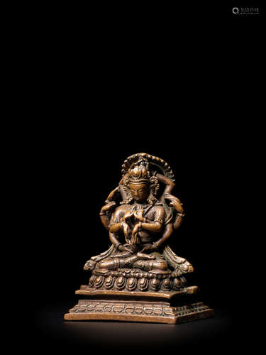 NEPAL, 16TH/17TH CENTURY A COPPER ALLOY FIGURE OF NAMASANGITI