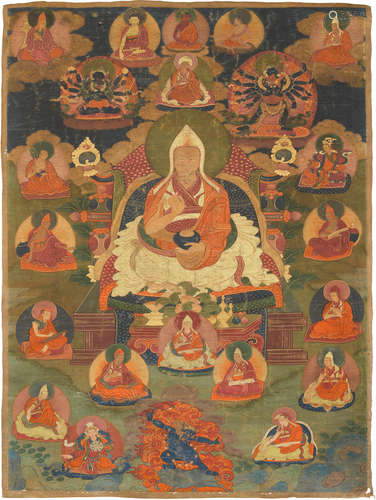 TIBET, 18TH CENTURY  A THANGKA OF THE SECOND PANCHEN LAMA, LOBZANG YESHE