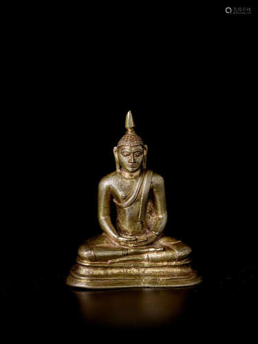 SRI LANKA, DIVIDED KINGDOMS PERIOD, 16TH CENTURY A COPPER ALLOY FIGURE OF BUDDHA