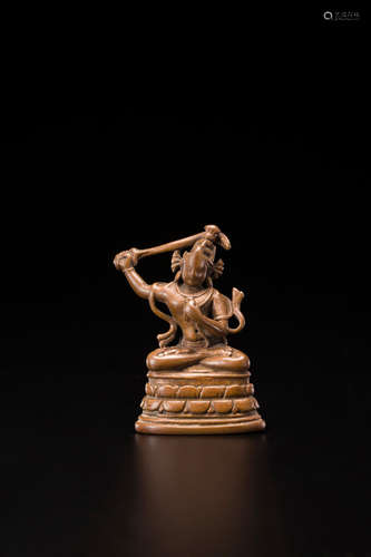 NORTHEASTERN INDIA, PALA PERIOD, 11TH CENTURY A COPPER ALLOY FIGURE OF MANJUSHRI