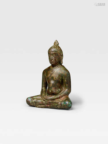 SRI LANKA, LATE ANURADHAPURA PERIOD, 8TH CENTURY  A COPPER ALLOY FIGURE OF BUDDHA