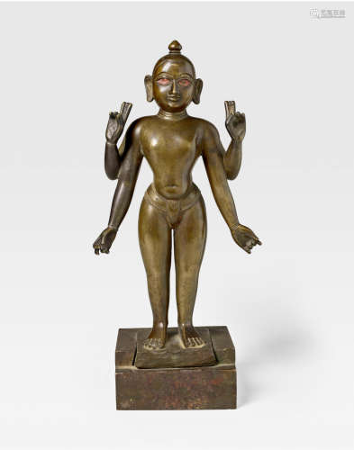 NORTHEASTERN INDIA, BENGAL, 18TH/19TH CENTURY A COPPER ALLOY FIGURE OF A DEITY 