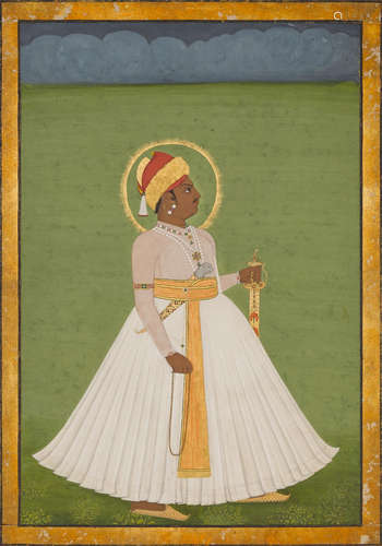 JAIPUR, SCHOOL OF SAHIB RAM, CIRCA 1800 A PORTRAIT OF PRATAP SINGH II