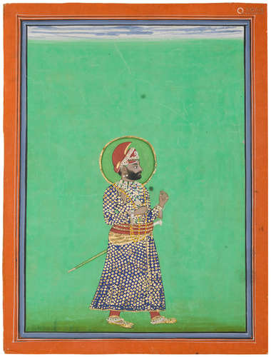 UDAIPUR, 19TH CENTURY  A GROUP OF FOUR PORTRAITS OF MEWAR RULERS