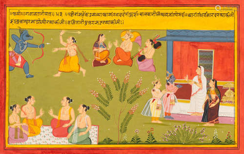 MEWAR, 1700-1710 AN ILLUSTRATION FROM A RAMAYANA SERIES