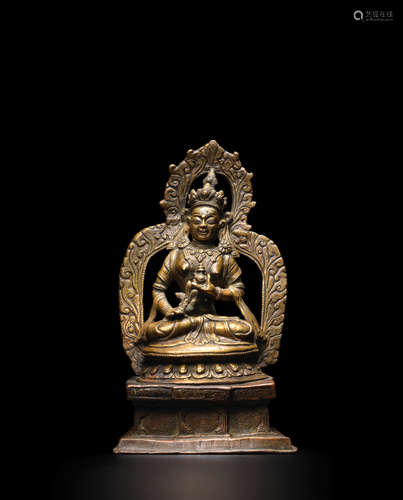 TIBET, 15TH/16TH CENTURY A COPPER ALLOY FIGURE OF SHERAP CHAMMA