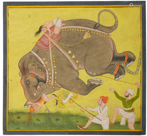 KOTAH, 18TH CENTURY  A RAMPAGING ELEPHANT