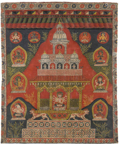 NEPAL, EARLY-MID 18TH CENTURY A PAUBHA OF SHIVA ENSHRINED