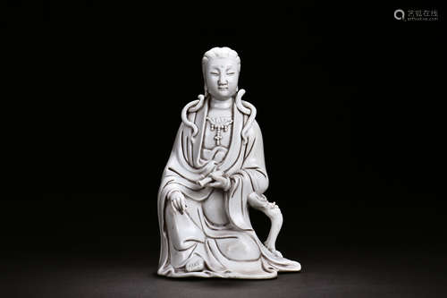 DEHUA BLANC DE CHINE SEATED GUANYIN FIGURE