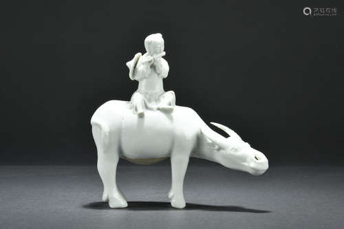 BLANC DE CHINE 'SHEPHERD AND WATER BUFFALO' FIGURE