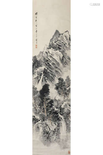 HASHIMOTO KANSETSU: INK ON PAPER PAINTING 'LANDSCAPE SCENERY'