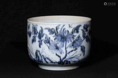 BLUE AND WHITE 'LANDSCAPE AND POETRY' BOWL