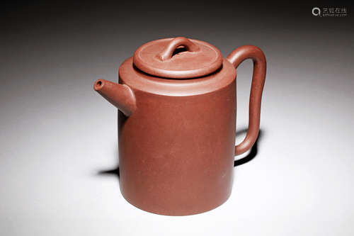 YIXING ZISHA CYLINDRICAL TEAPOT