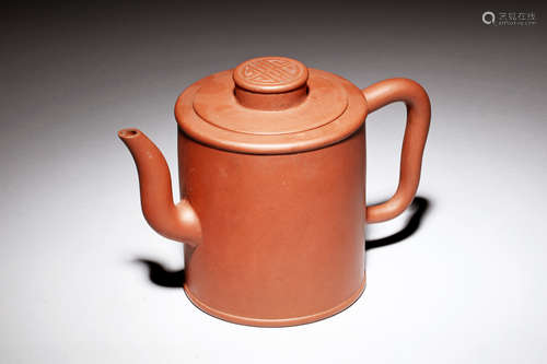 YIXING ZISHA CYLINDRICAL TEAPOT