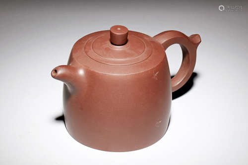 YIXING ZISHA CYLINDRICAL TEAPOT