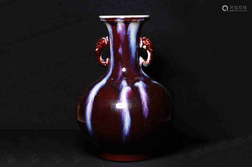 JUN WARE FLAMBE GLAZED VASE