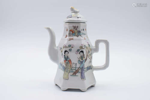 FAMILLE ROSE HEXAGONAL 'LADIES' EWER