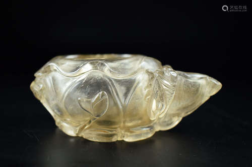 CRYSTAL CARVED 'LOTUS' BRUSH WASHER