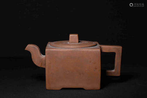 YIXING ZISHA SQUARE TEAPOT