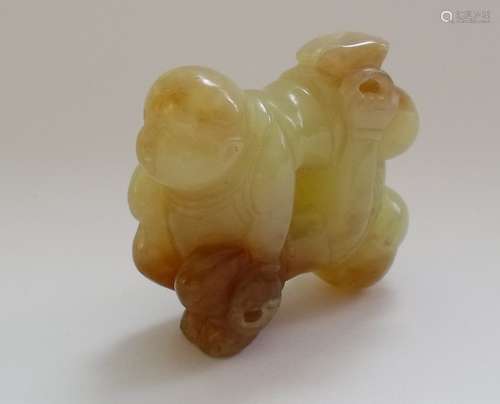 A Fine Chinese Jade sculpture of He-He Er Xian.