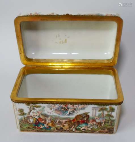 A Gilt Bronze Mounted Meissen Capodimonte-style Casket, late 19th Century.