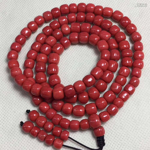 A TAIWAN SARDINE BARREL BEADS STRING NECKLACE