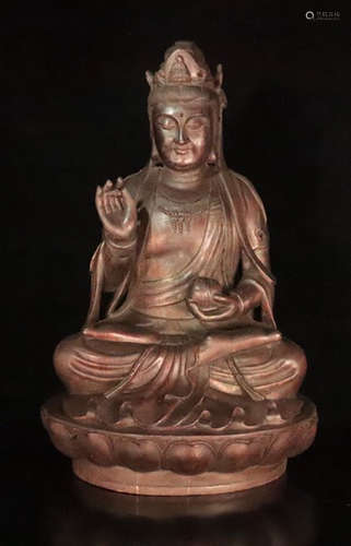 A CHENXIANG WOOD CARVED GUANYIN BUDDHA