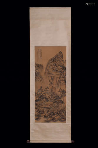 A SAKAMOTO LANDSCAPE PATTERN VERTICAL AXIS PAINTING