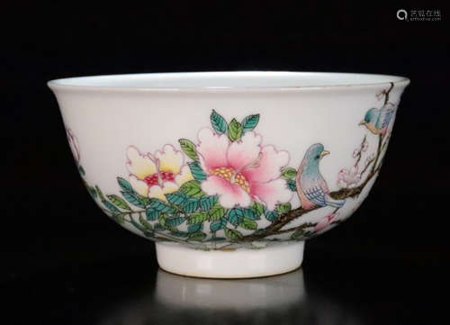 A ENAMELED GLAZE STORY PATTERN BOWL