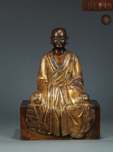 A GLIT BRONZE TIBETAN KING BUDDHA