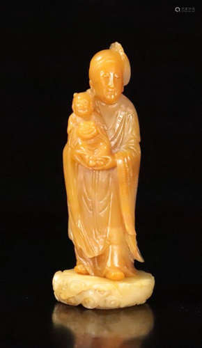 A TIANHUANG STONE CARVED GUANYIN BUDDHA