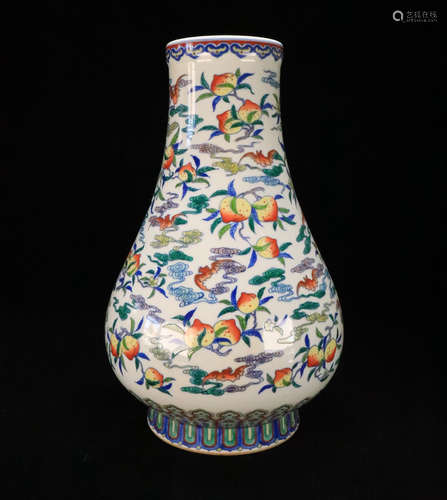 A FAMILLE GLAZE AUSPICIOUS PATTERN VASE