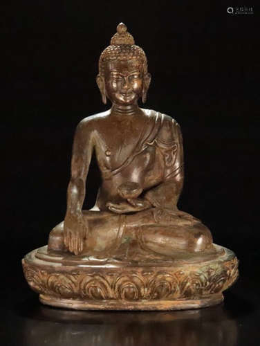 A BRONZE CASTED PHARMACIST BUDDHA