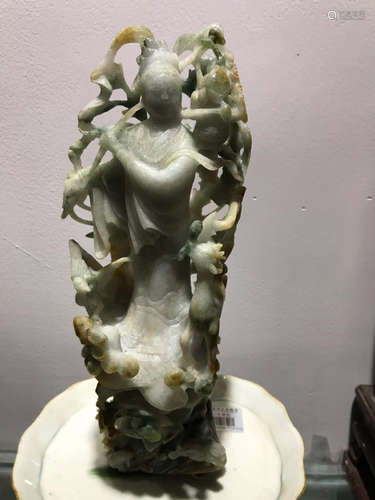 A JADE CARVED MAGU FIGURE