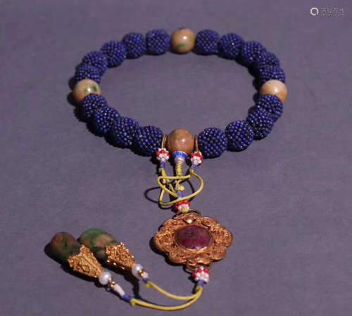 A LAPIS LAZULI RITUAL EIGHTEEN BEADS