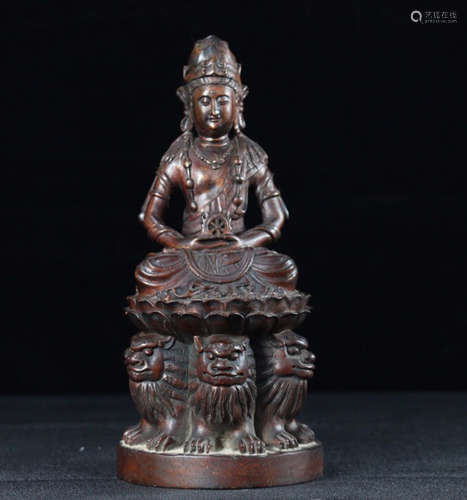 AN OLD CHENXIANG WOOD CARVED BUDDHA ORNAMENT