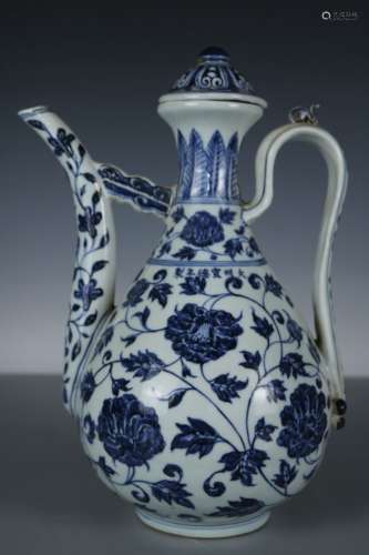 A Blue and White Porcelain Ewer