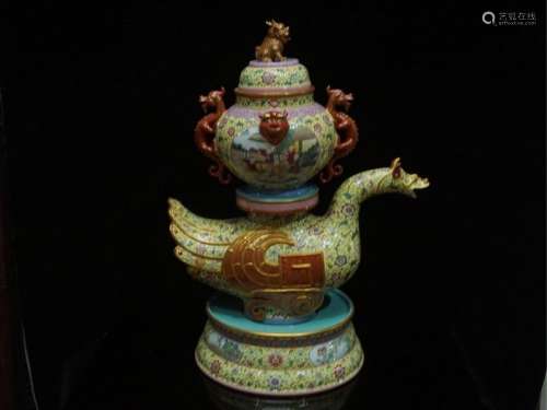 A Magnificent and Extremely Rare Famille Rose Porcelain Incense Burner