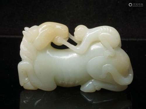 A Carved White Jade Horse