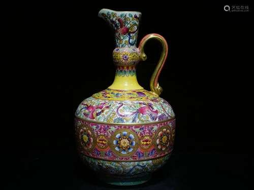 A Famille Rose Porcelain Ewer