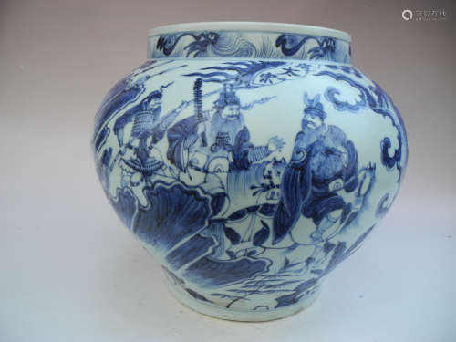 A Blue and White Porcelain Pot