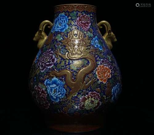 An Extremely Rare Famille Rose Porcelain Vase