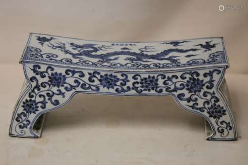 A Blue and White Porcelain Stool