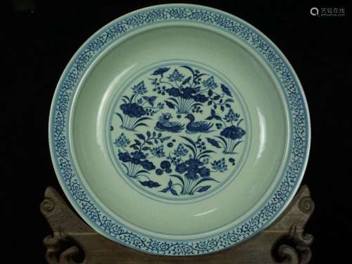 A Blue and White Porcelain Dish