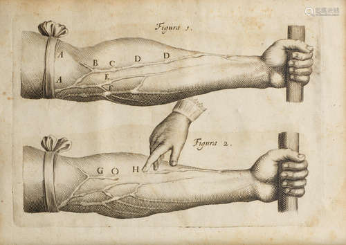 De motu cordis & sanguinis in animalibus Anatomica Exercitatio.  Leiden: Joannis Maire, 1639.  HARVEY, WILLIAM. 1578-1657.